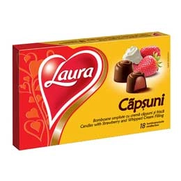 Laura ciocolata cu crema de capsuni 140g